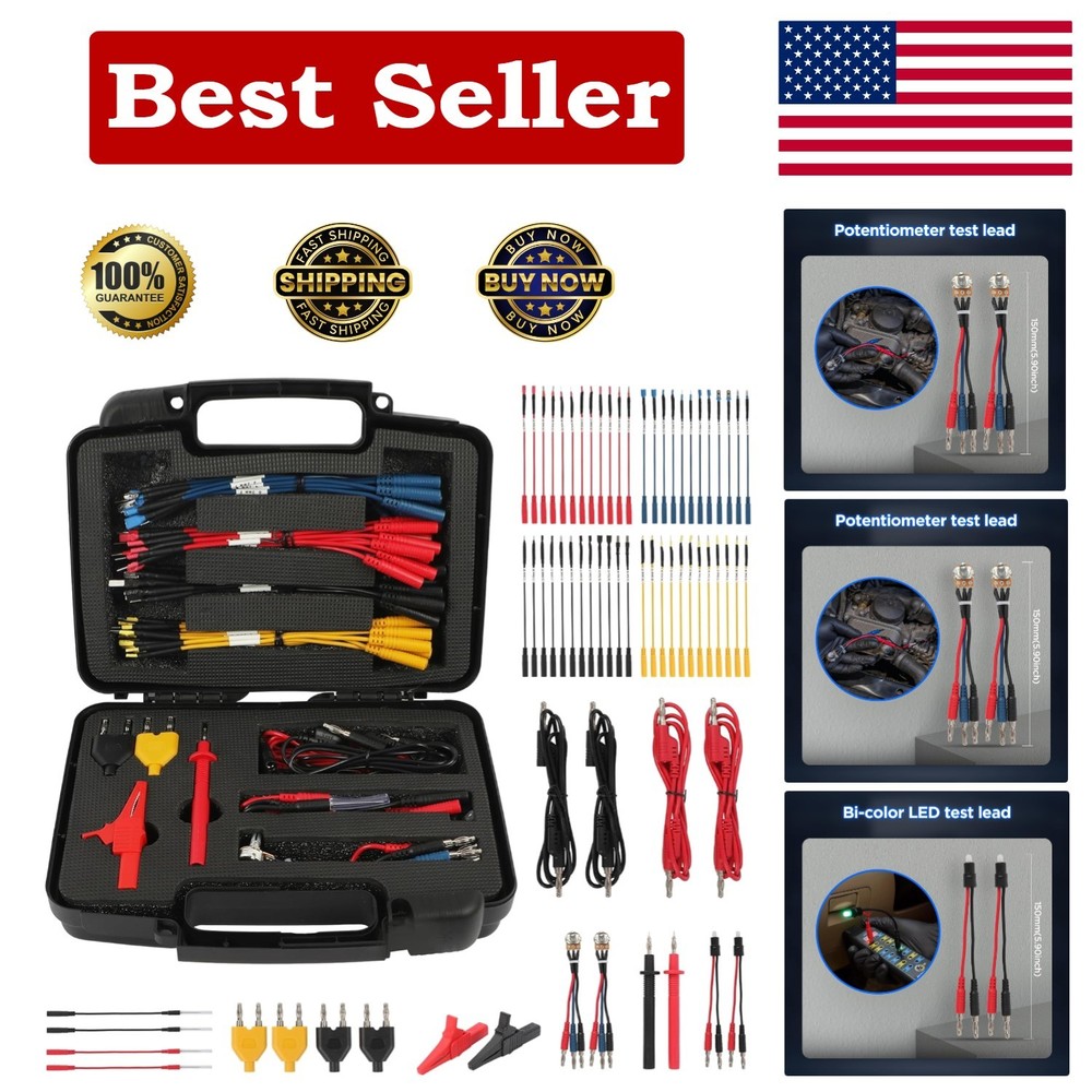 Versatile 68PCS Multimeter Testing Kit - Probes, Clips & Support Included