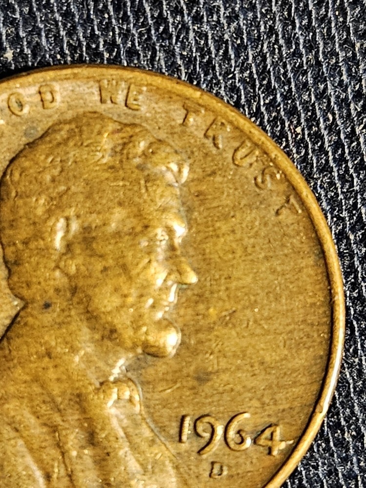 1964 D Penny Errors, Close AM, Letters On Rim