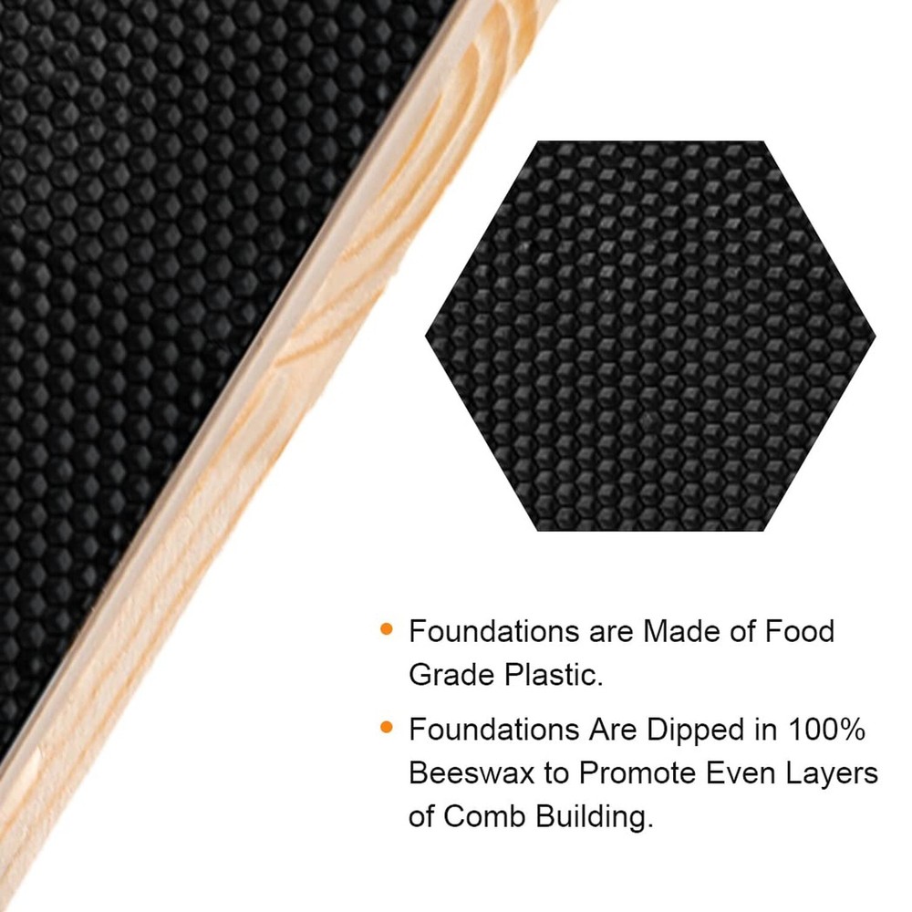 Deep Brood Beehive Frames with Wax Foundation, 10 Pack Honey Bee Frames with ...