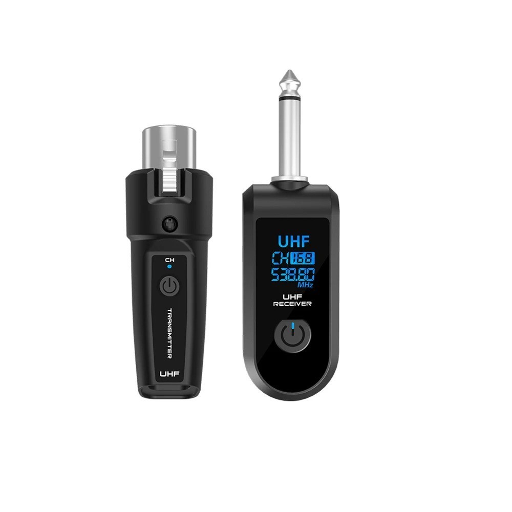 Wired to Wireless Microphone System Converter Transmitter Receiver Rechargeable