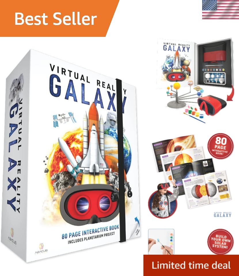 Immersive 80-Page VR Learning Set with Goggles & Customizable Planetarium