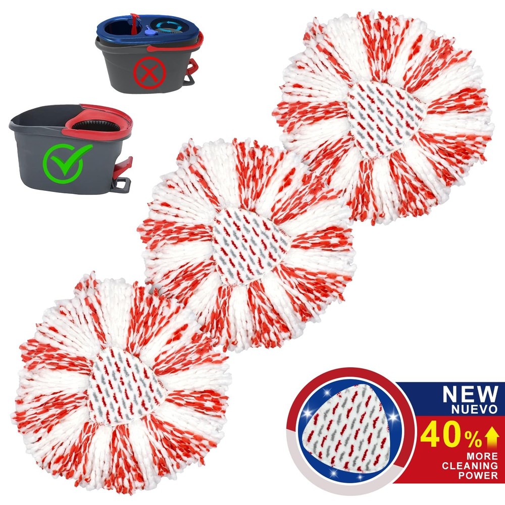 3 Pack Upgraded Deep Clean Refill Compatible with O Ceda EasyWring Spin Mop & Bu