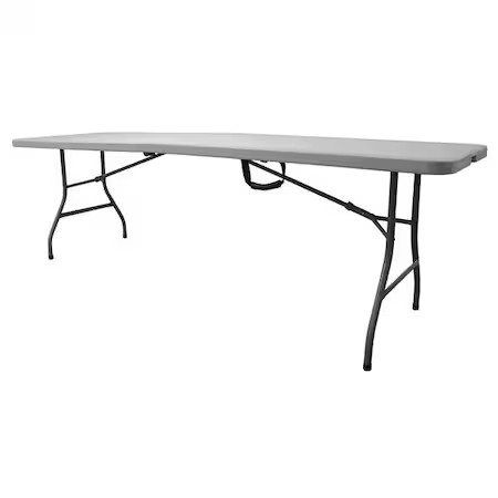 Rectangle Folding Table, 30" W, 96" L, 29" H, Blow Molded Polyethylene Top,