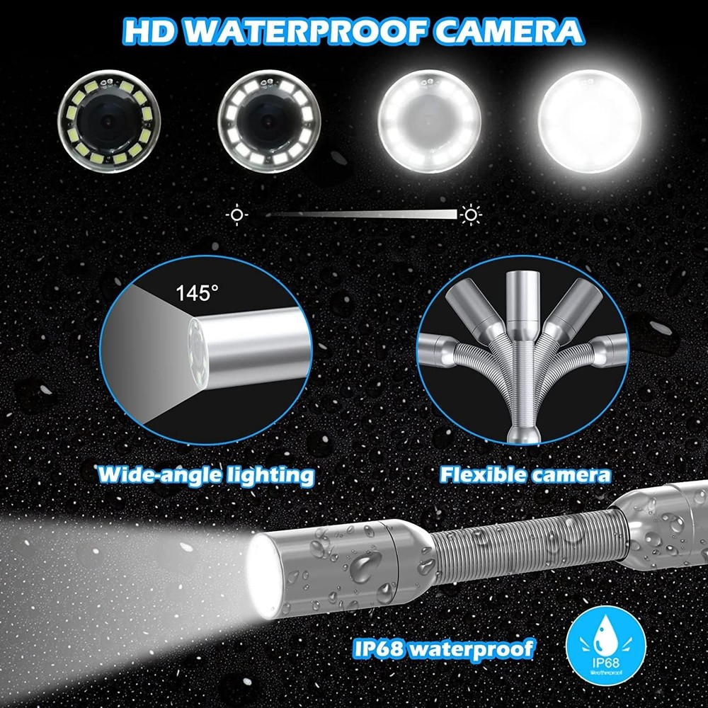 9" Color Screen Sewer Camera 165FT Drain Pipe Borescope w/ 512Hz Transmitter