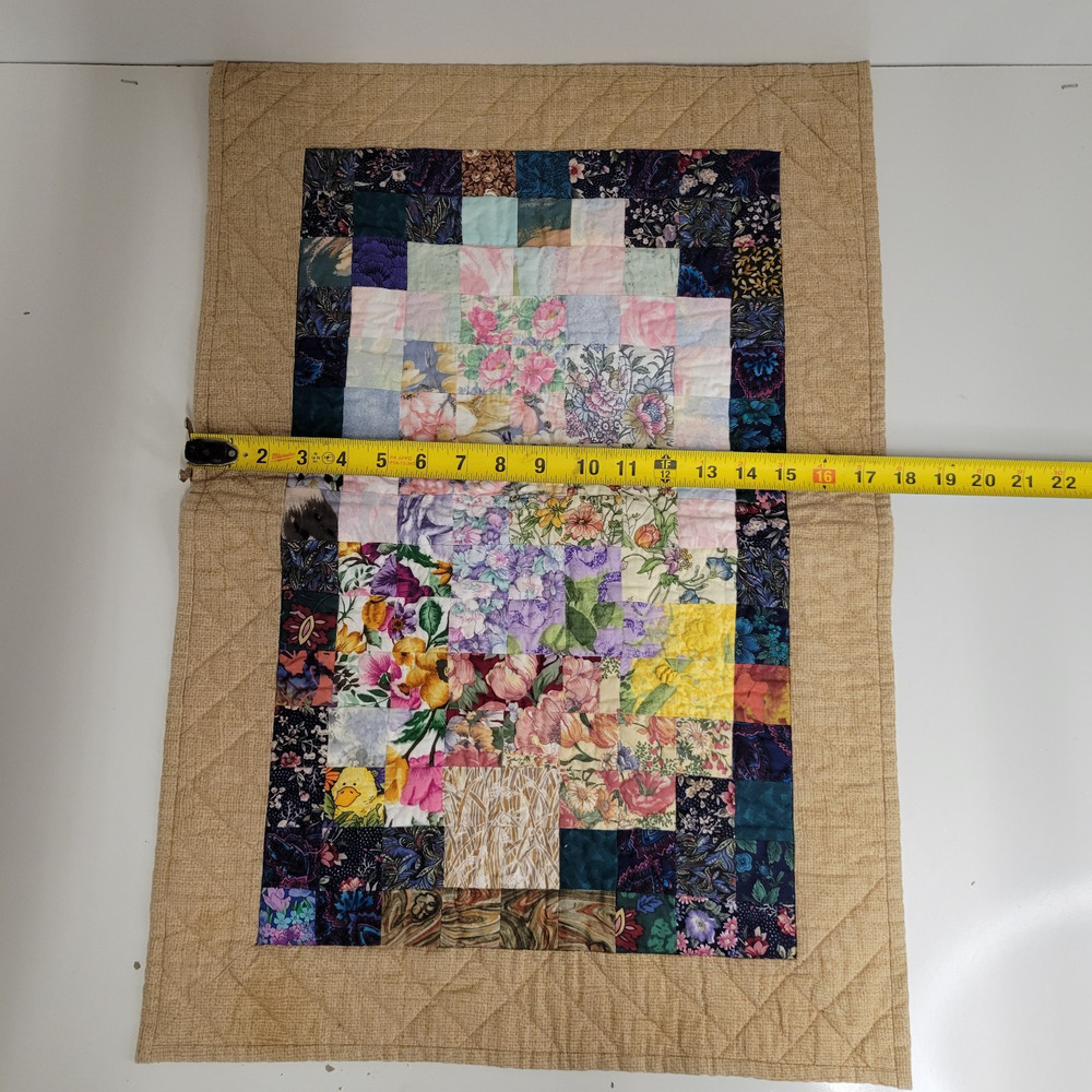 Handcrafted Quilted Table Runner Topper Floral Patchwork Spring Summer 1996