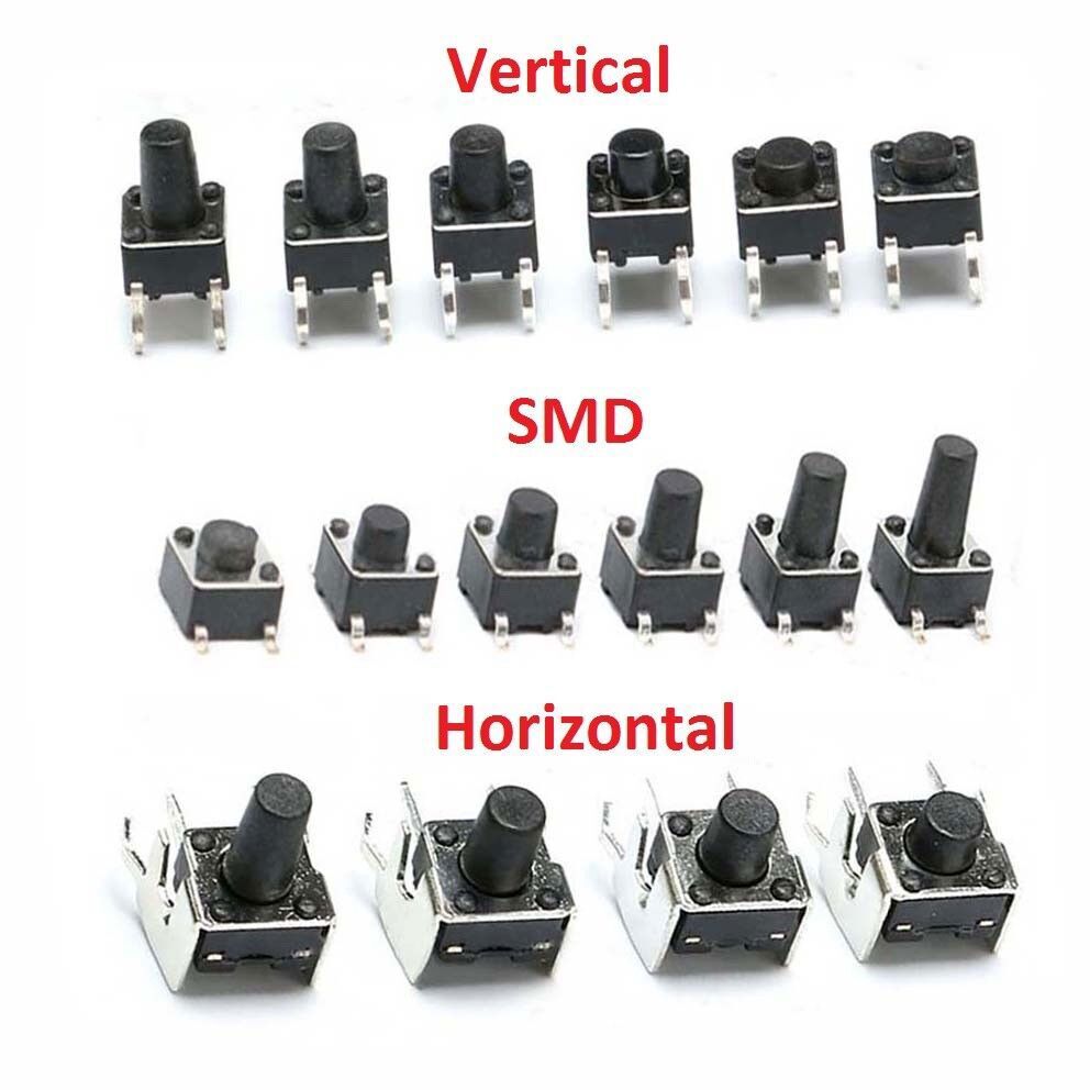 Momentary Tactile Push Button Switch Vertical/SMD/Horizontal Micro PCB Mounted