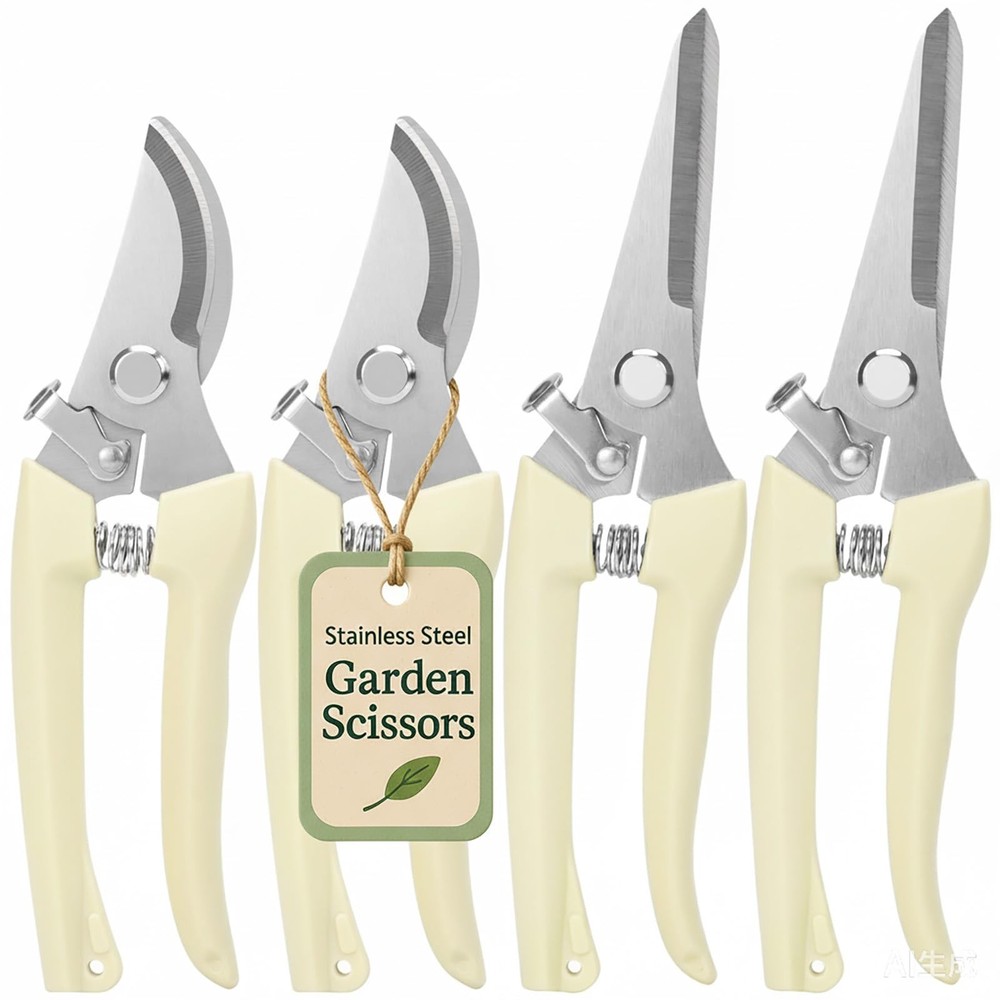 4PACK Pruning Shears, Stainless Steel Garden Sharp Handhled...
