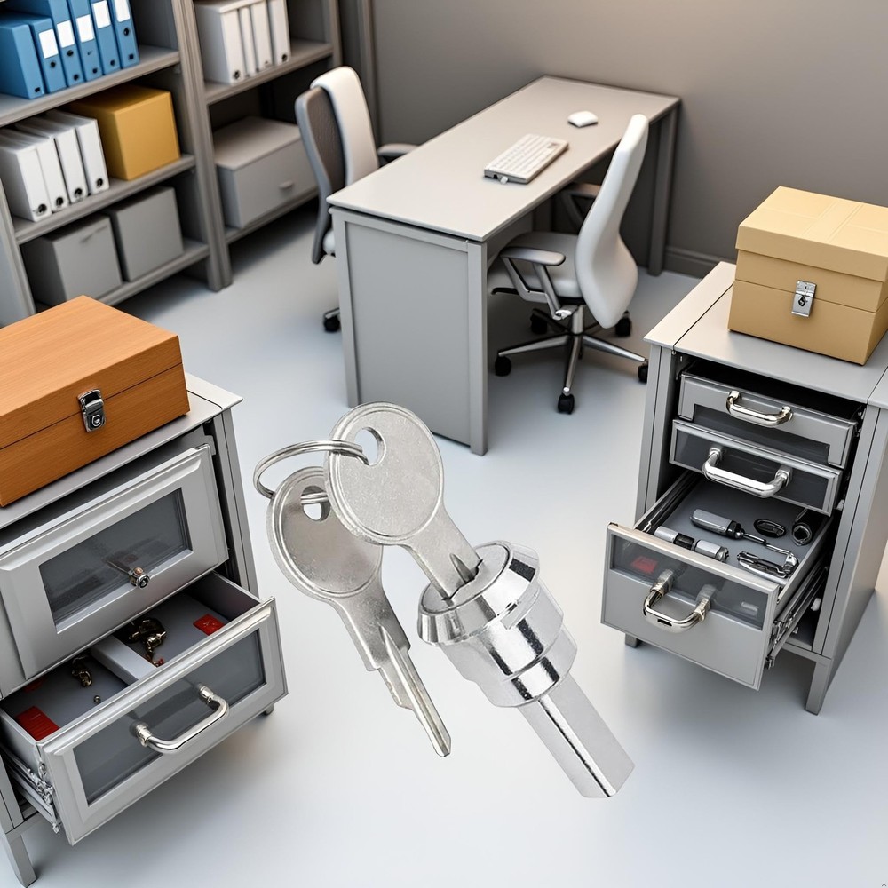 A Set Silver Universal Stainless Toolbox Lock, Lock Iron