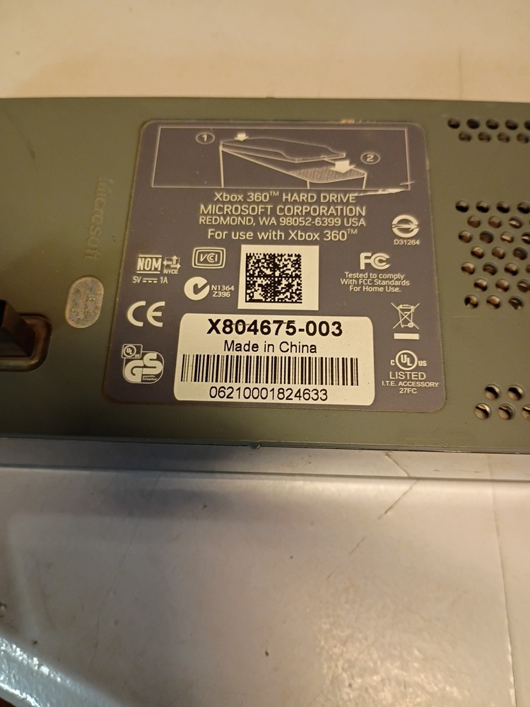 Microsoft Xbox 360 Hard Drive 20GB External Storage Memory Unit X804675-003