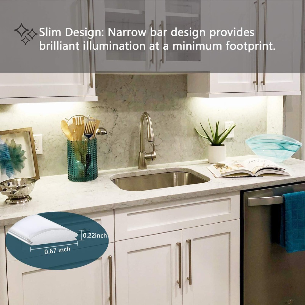 Under Cabinet Light, 12 Inch Plug in LED Closet Light with Memory Function, Cold