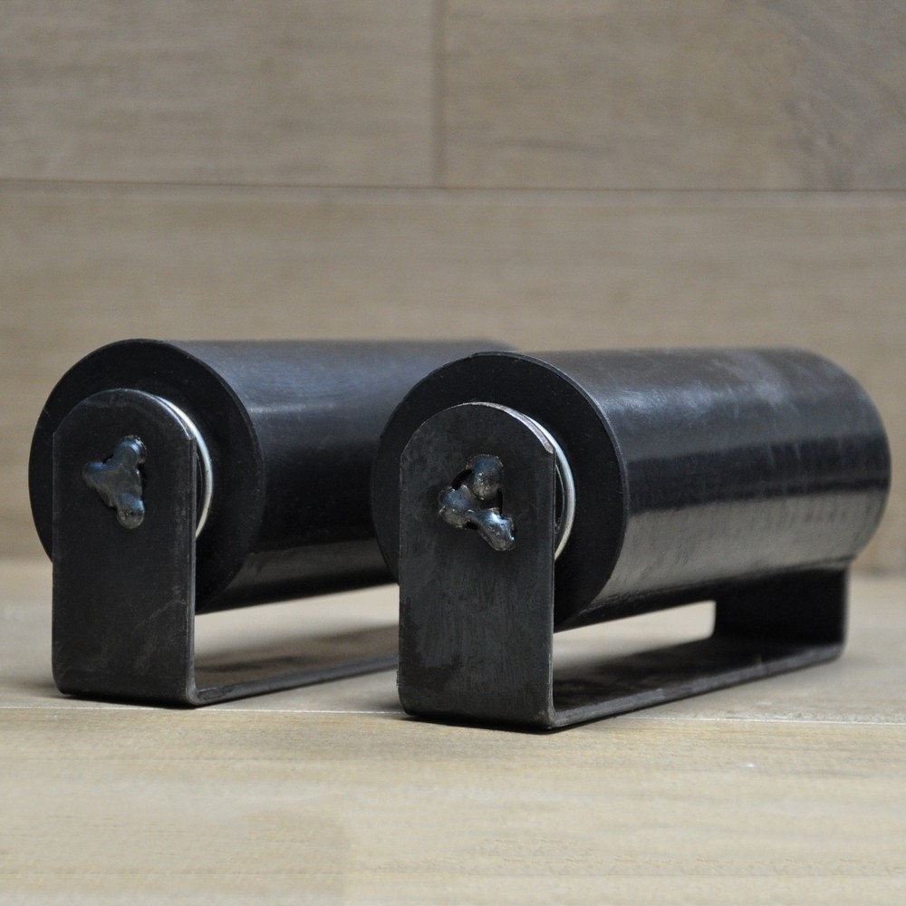 Gate Roller Rubber Top Guide Rubber 6" Sliding Rolling Slide Black | 2 QTY