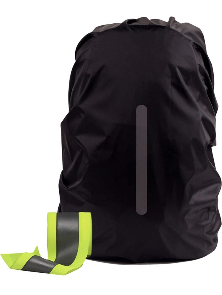 OOKOO Waterproof & Reflective Backpack Cover Black 45L - 55L