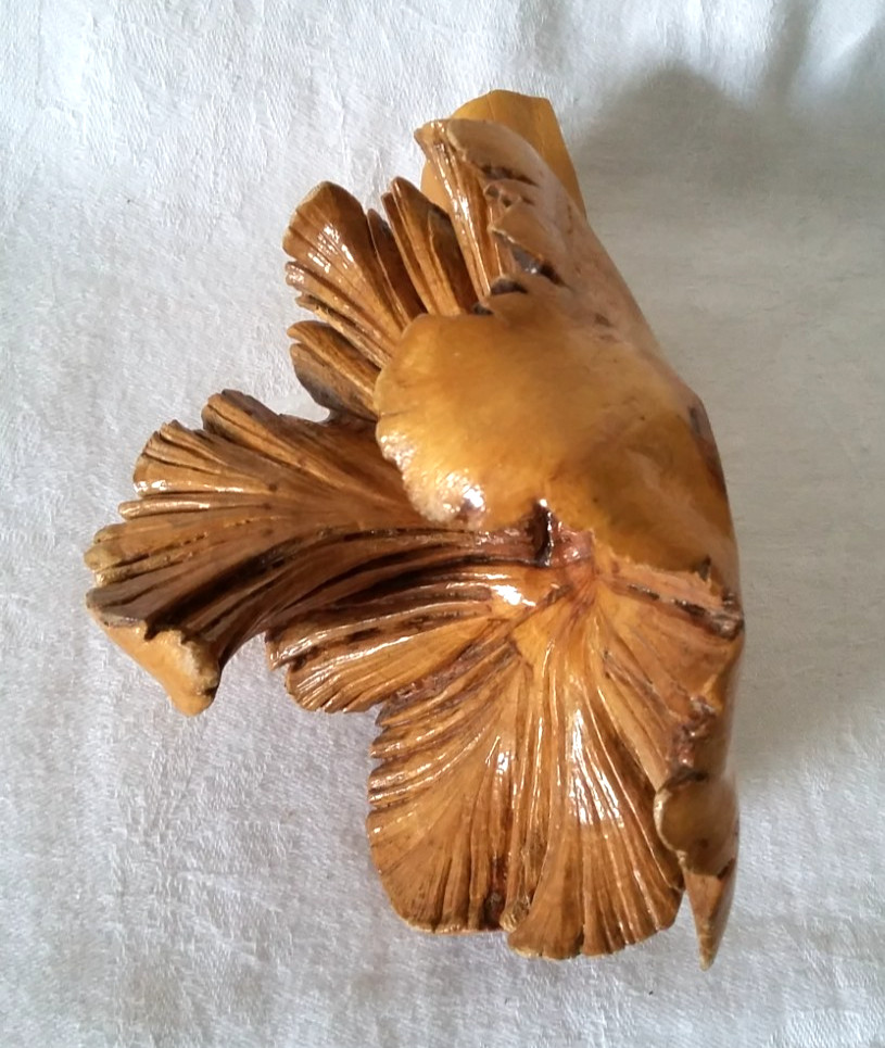 Cypress root (?) single flower vase/pen holder Handcrafted