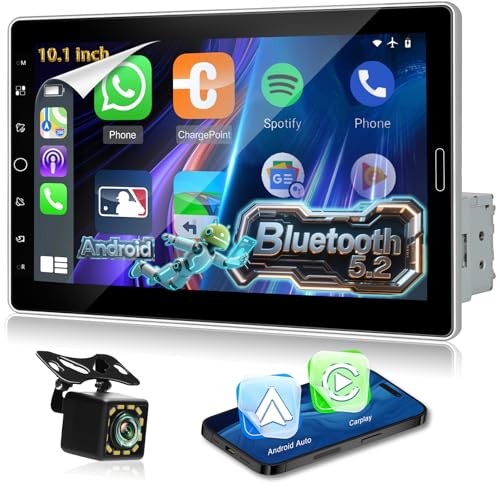 Single Din Touchscreen Radio: 10.1 inch Adjustable Touchscreen Stereo -