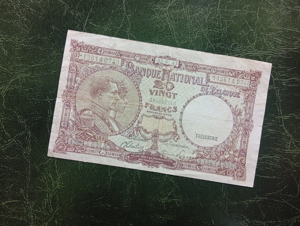 BELGIUM Banknotes, 20 Francs 1945