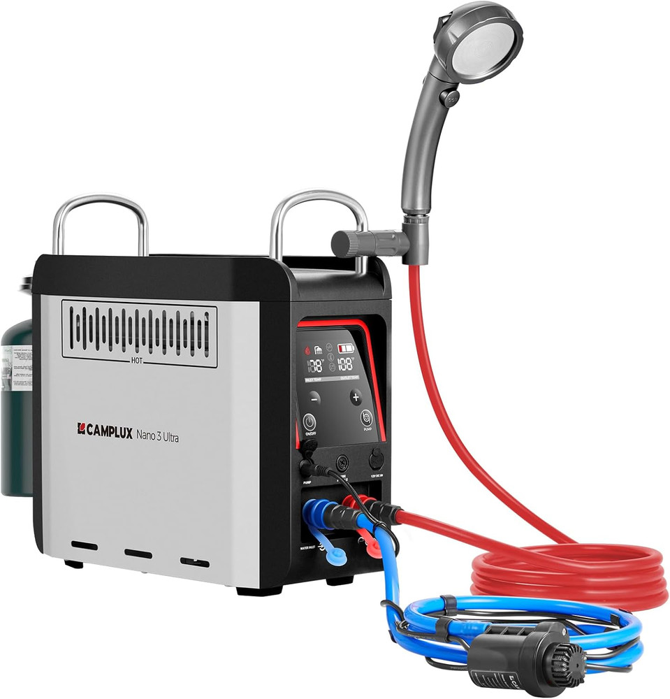 Nano 3 Ultra, Constant Temperature Portable Propane Water Heater, Rechargeable W