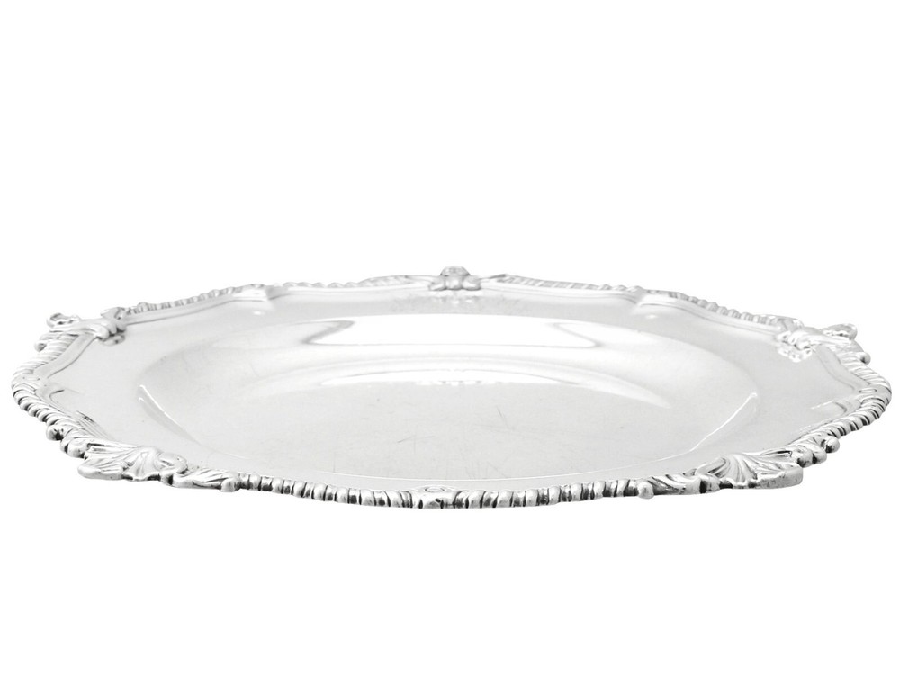 Antique Set of 3 Sterling Silver Dinner Plates/Second Course Dishes