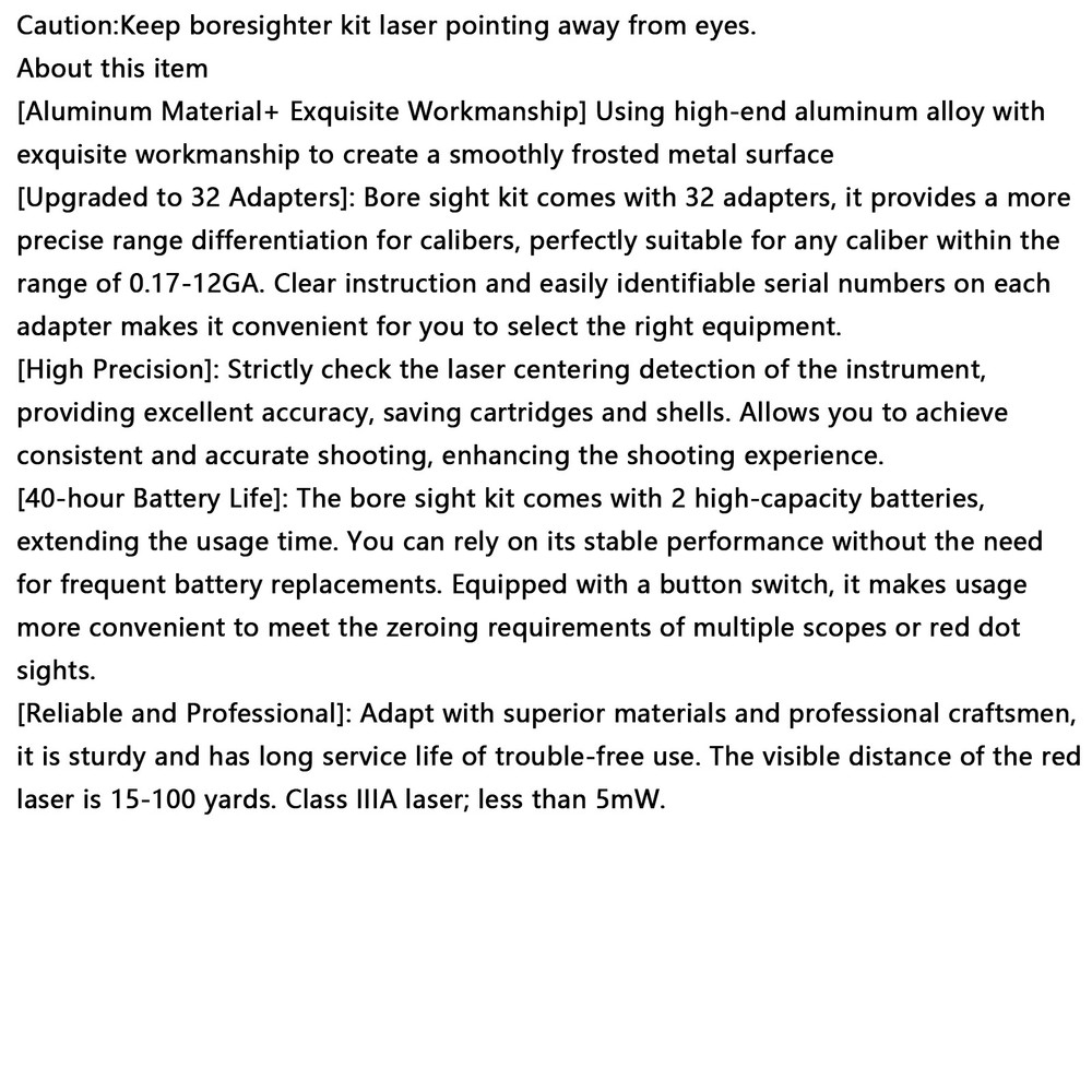 Professional Laser Bore Sight Kit Multiple Caliber Upgraded Bore Sighter US