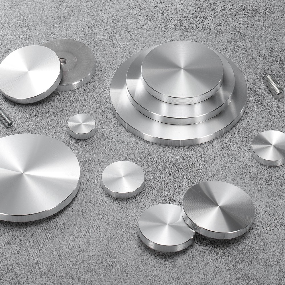 1pcs M8 Thread 50mm Diameter Round Shape Aluminum Disc Hardware, Silver