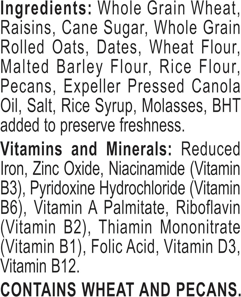 Raisins Dates and Pecans Breakfast Cereal, Raisin Cereal with