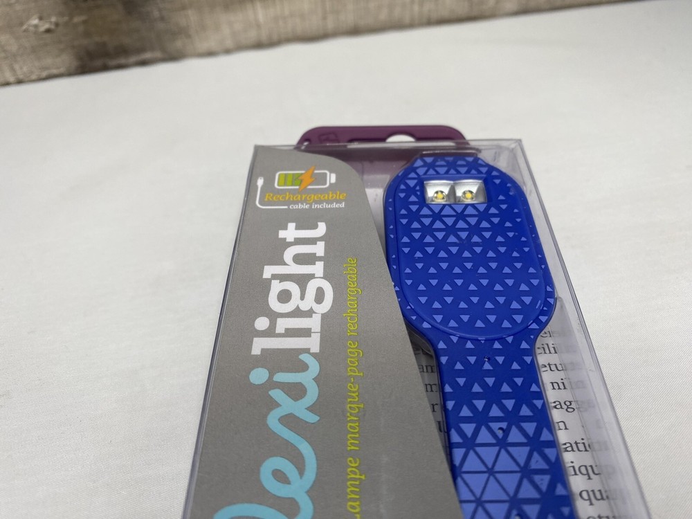 Flexilight Rechargeable Blue Hexagonal Booklight - Thinking Gifts OPEN BOX