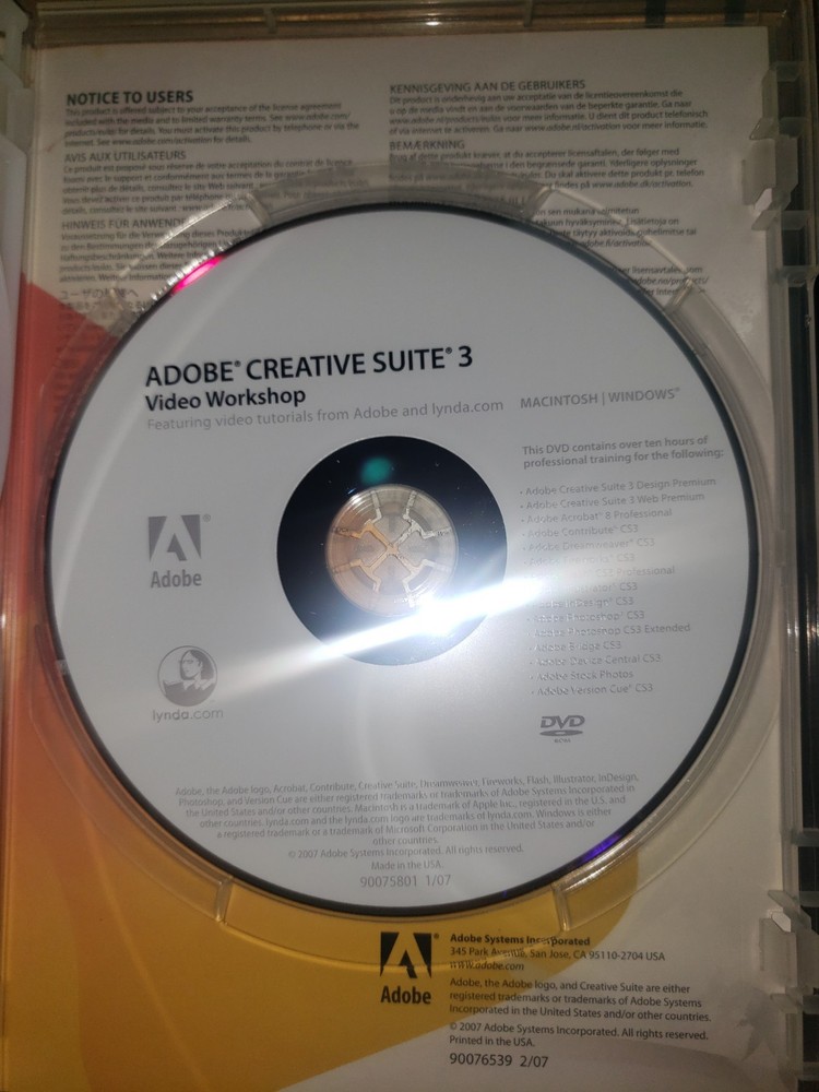 Adobe Creative Suite 3 Design Premium CS3 Mac DVD Vintage Software
