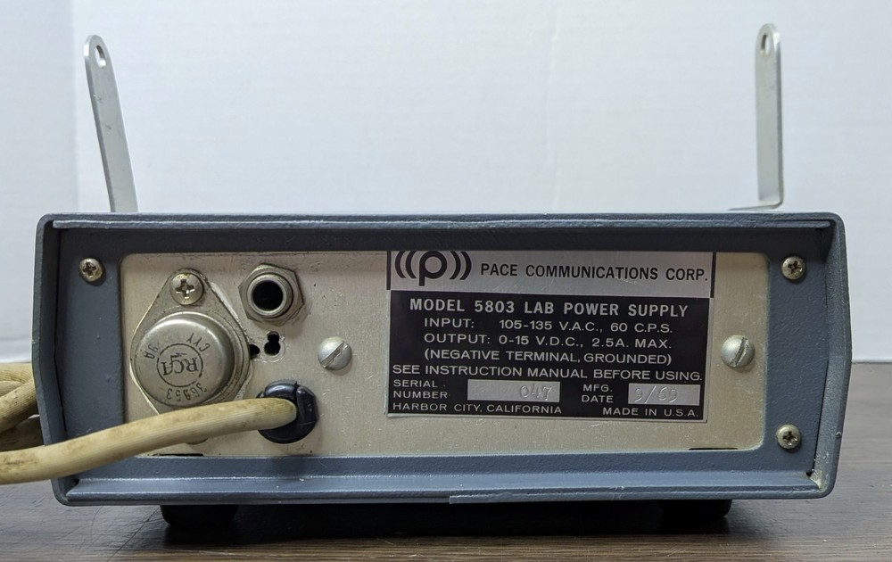 Vintage PACE Communications Model 5803 Lab Power Supply - TURNS ON