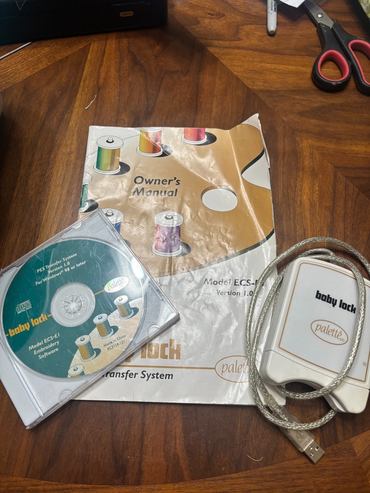 BABY LOCK PALETTE VERSION 1.0 PES TRANSFER SYSTEM ECS-E1 USES SMALL CHIP CARD