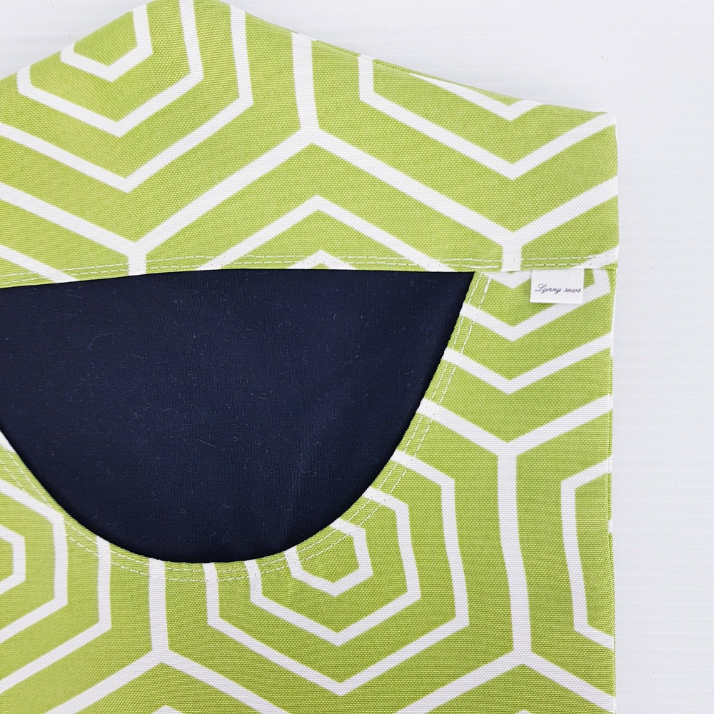 Peg Bag Handmade Green White Geometric Print Lined Laundry Clothes Peg Holder