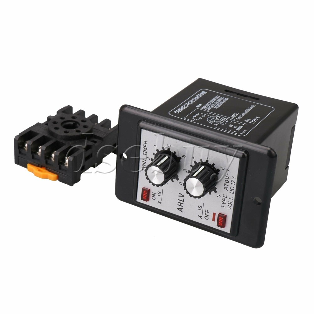DC 12V Delay Timer Repeat Cycle Time Relay Adjustable 0-6s 5A Contact