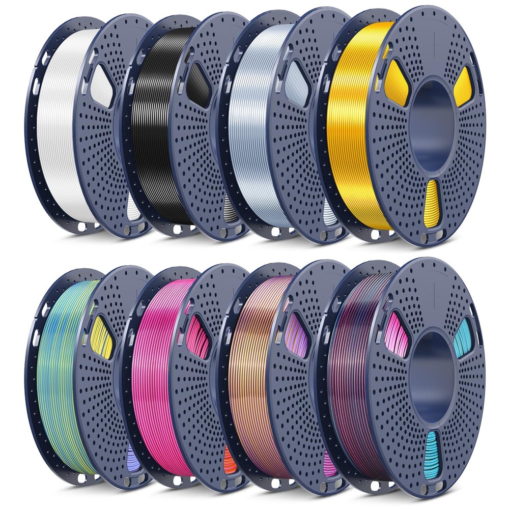3D Printer Filament Bundle, Individually Vacuum Packed, Quadruple Color Silk ...