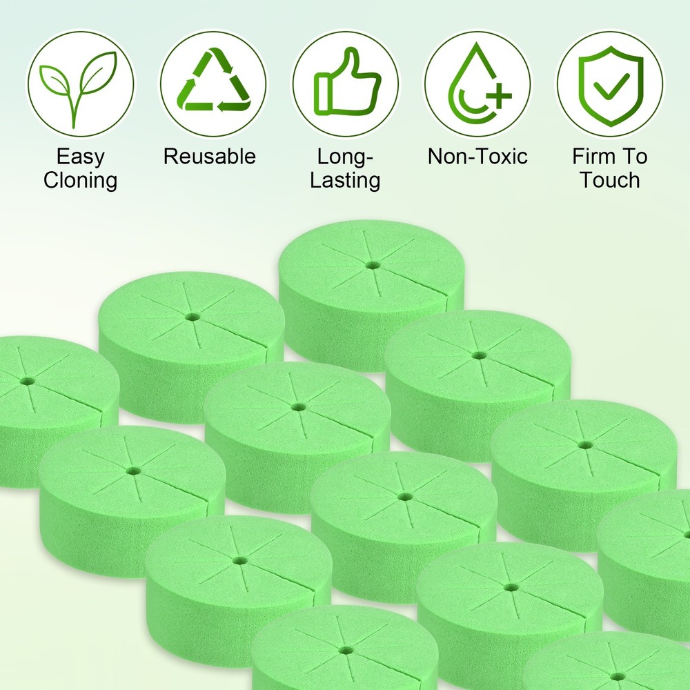 20-Pack Cloning Collars Inserts, Hydroponics Sponge Cloning [Purple, Green]