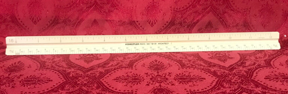 VINTAGE "STAEDTLER-MARS" 987 19-31 TRIANGULAR ARCHITECT/DRAFTING SCALE-MINT COND