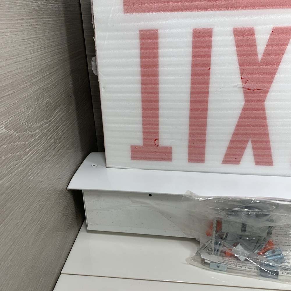 Chicago Edge Lit Recessed Mount LED Exit Sign Red Letter