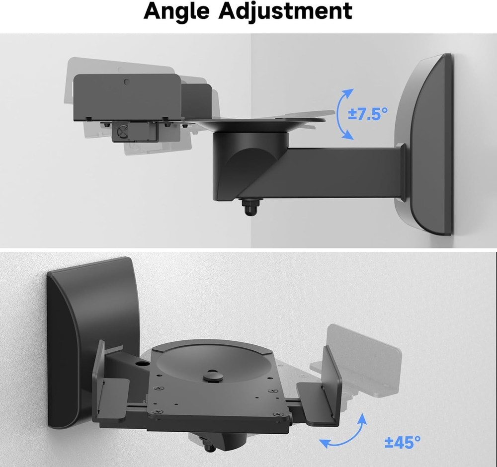 Dual Speaker Wall Mounts with Cable Management - Elegant Design, Easy Install