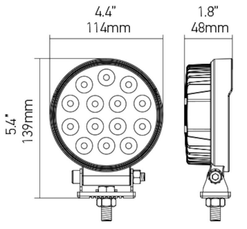 HELLA 357105002 ValueFit 5 Round 2.0 LED Close Range Worklight, Black