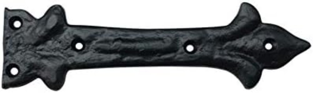 Rustic Cast Iron Hinge 6.5" Decorative Dummy Hinge 4-Pack Matte Black