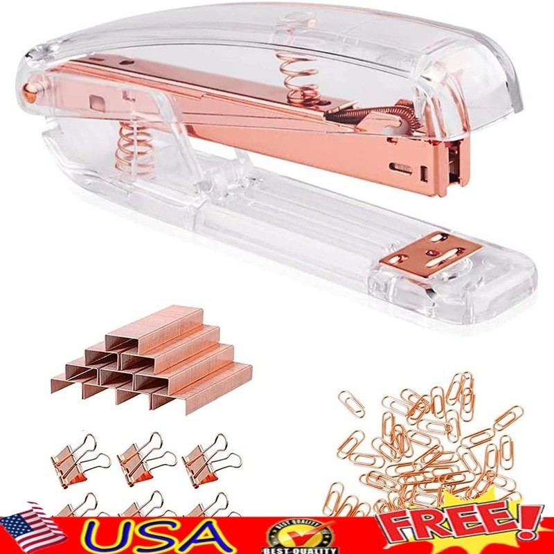 Acrylic Stapler Office Supplies Desktop Essential Document Binding Tool New