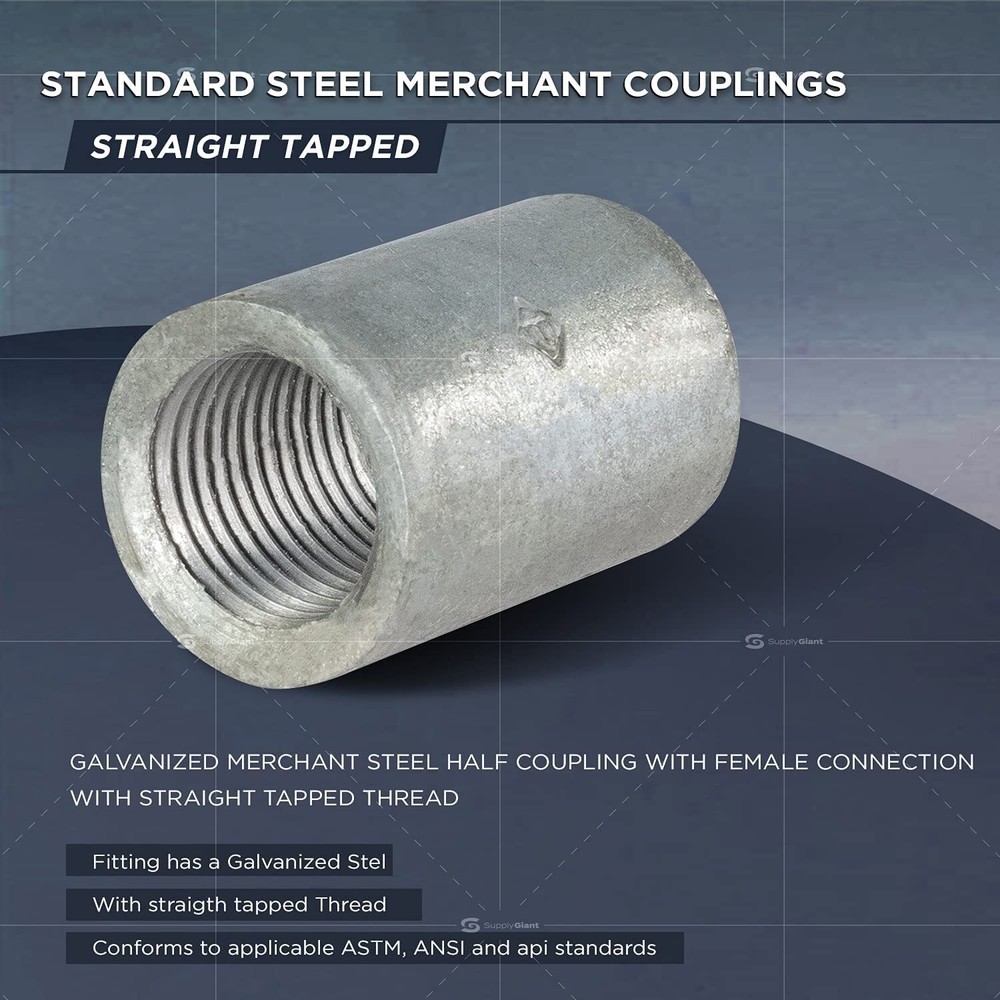 1" Straight Merchant Steel Coupling With Galvanized Coating