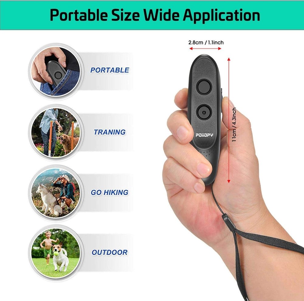 Effective Ultrasonic Dog Bark Deterrent - Adjustable Frequency, 2-in-1 Tool