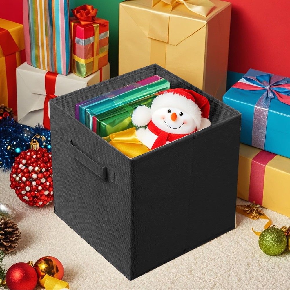 ShellKingdom Storage Bins, Foldable Fabric Cubes And Cloth 2, Black
