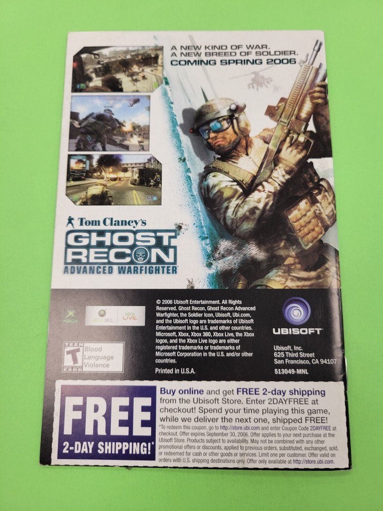 Farcry Instincts Evolution Far Cry XBOX Instruction Manual Only