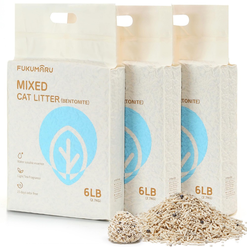 FUKUMARU Mixed Tofu Cat Litter, Strong Clumping Cat Litters, Effective Oder Cont