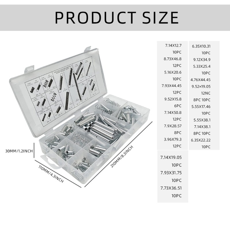 Multifunction 200pcs Spring Set Compression Steel Spring with Box for Home