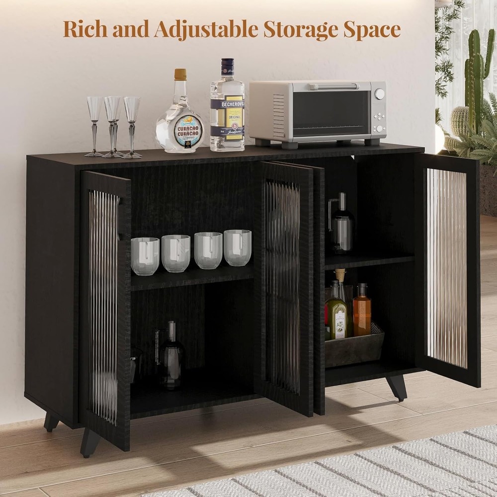 Kitchen Buffet Server Table Accent Sideboard Cupboard Server Buffet Console T...