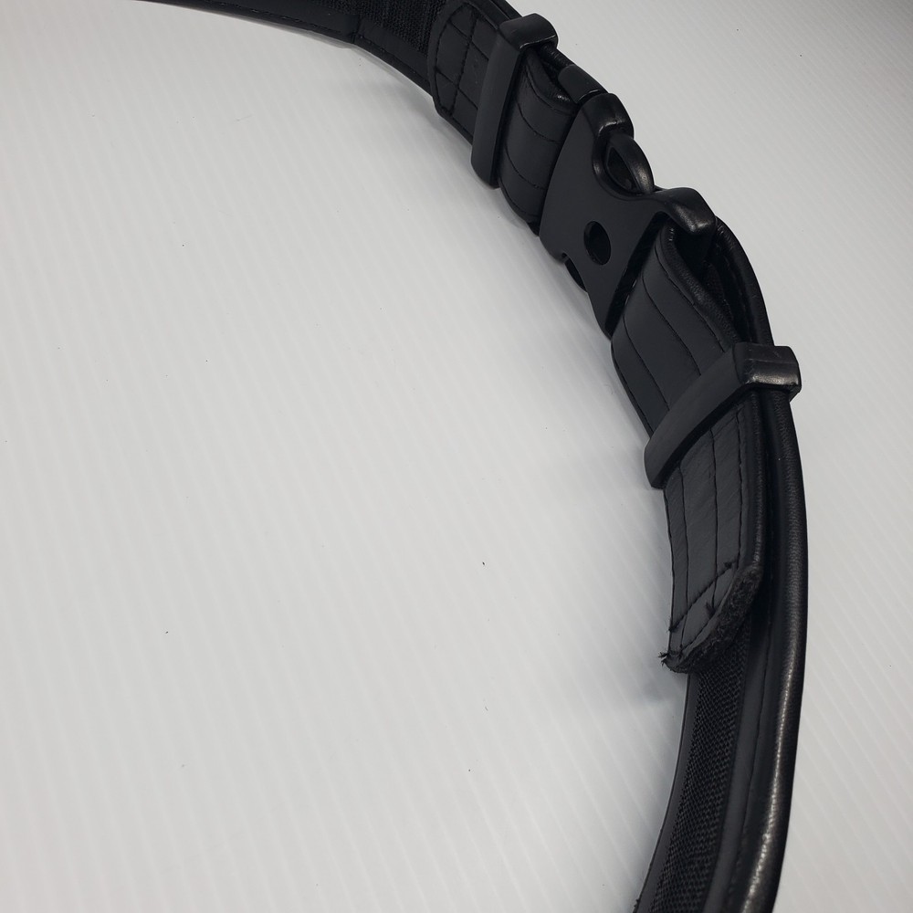 Uncle Mike's Mirage Duty Belt Leather 2" Medium Ultra Plain Black Hook and Loop