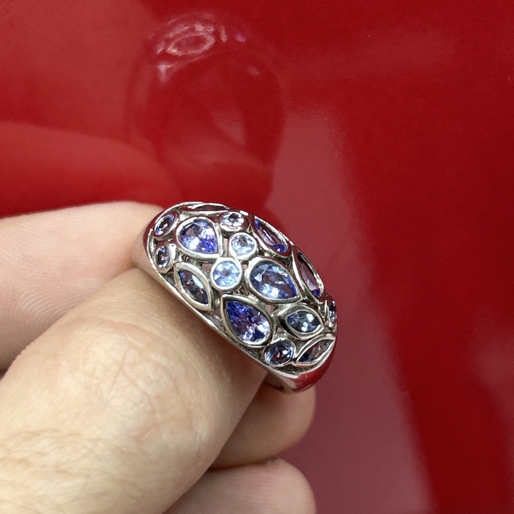 Vintage 925 Solid Sterling Silver Gemstone Ring