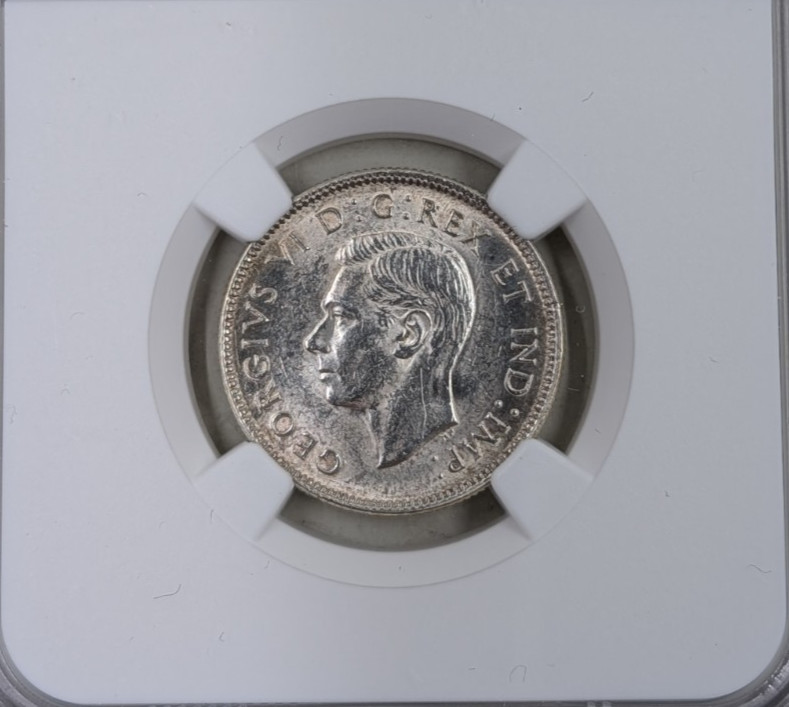 1938 Canada 25C NGC AU58