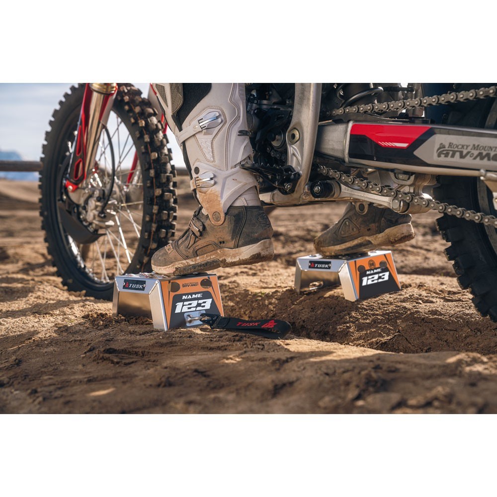 Tusk Moto Starting Blocks - Rev Orange 4"