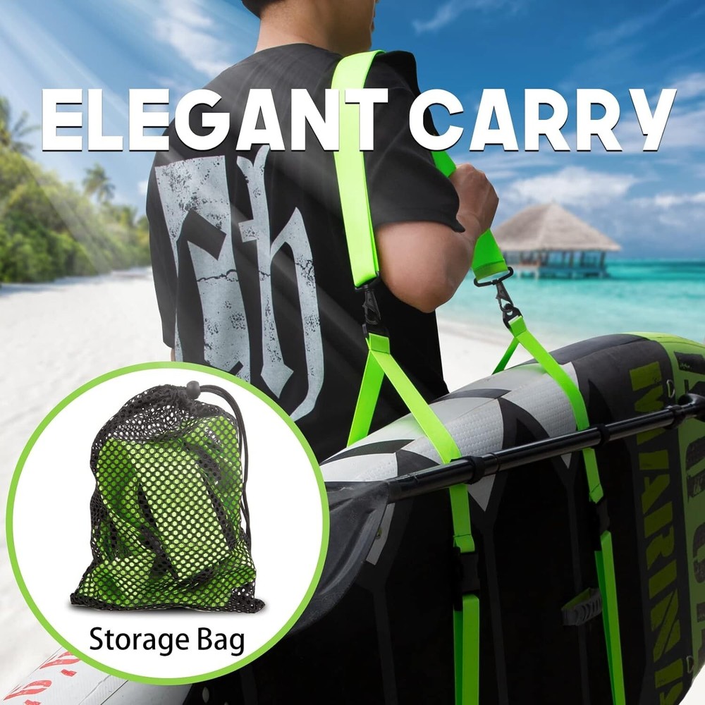 Rosefray Paddle Board/Kayak Carry Straps Neon Green